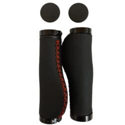 CHWYTY ROWEROWE 1P SKÓRA SZYTE 122MM CZAR-CZERW