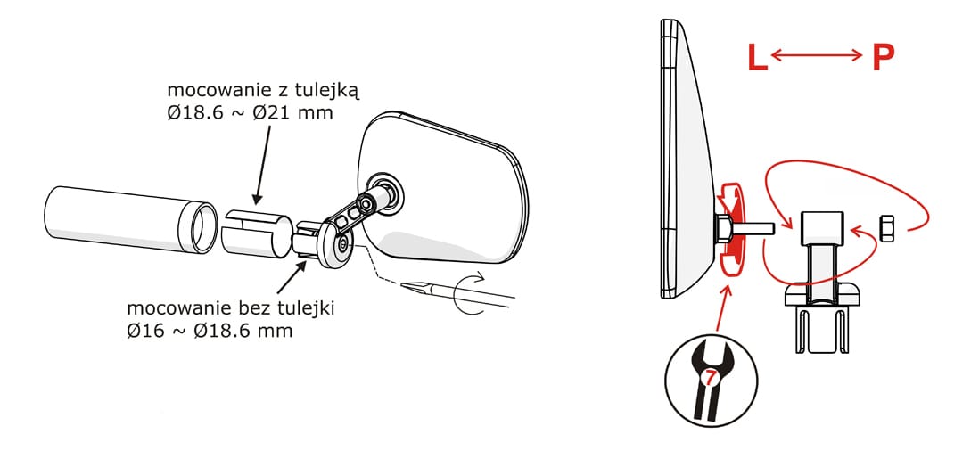 Lusterko rowerowe AJS PLUS w kierownicę – szklane sferyczne, polski produkt - obrazek 4
