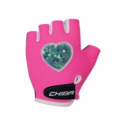 Rękawiczki rowerowe Chiba Cool Kids różowe serce rozm. L