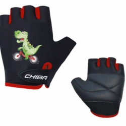 Rękawiczki rowerowe Chiba Cool Kids czarne dinozaur rozm. XS