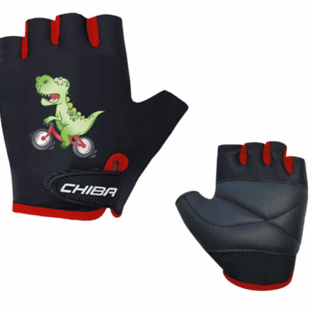 Rękawiczki rowerowe Chiba Cool Kids czarne dinozaur rozm. XS