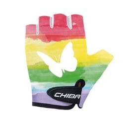 Rękawiczki rowerowe Chiba Cool Kids tęcza motyl rozm. M