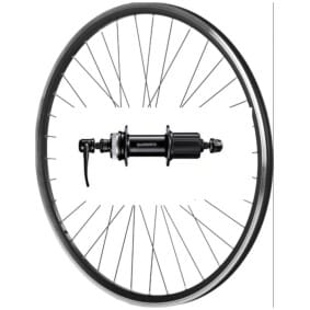 Koło 26 tylne kaseta stożkowe V-brake O-czarne P-czarne Shimano