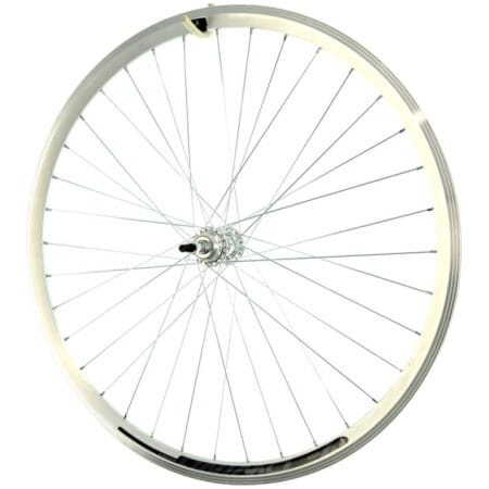 Koło 28 tylne pod wolnobieg stożkowe srebrne O-srebrna P-srebrna