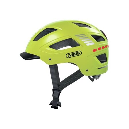Kask rowerowy ABUS Hyban 2.0 LED żółty – Signal Yellow Shiny M (52-58 cm)