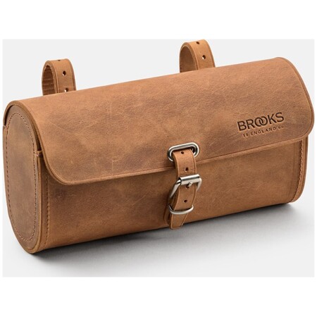 Torba podsiodłowa BROOKS CHALLENGE, Dark Tan, Pojemność 1,5L, Mocowanie na paskach, Garbowana skóra (NEW)
